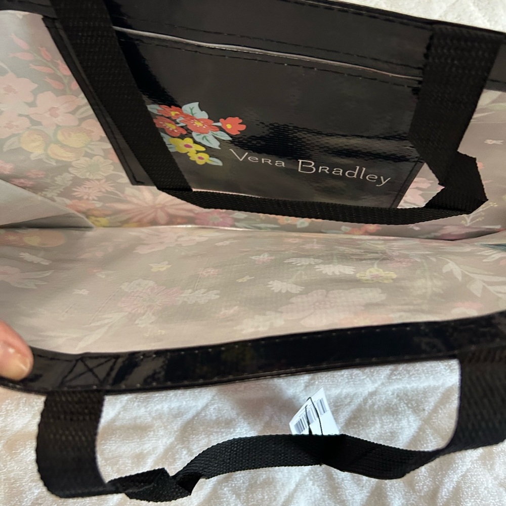 Vera Bradley Shopper Floral Black Tote Bag - Picture 2 of 3